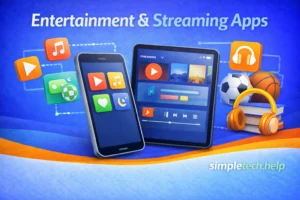 graphic illustration of entertainment and streaming apps