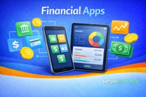 illustration of financial apps, including banking and investing