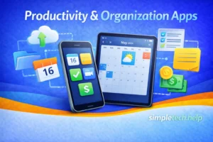 graphic illustration of productivity and organization apps