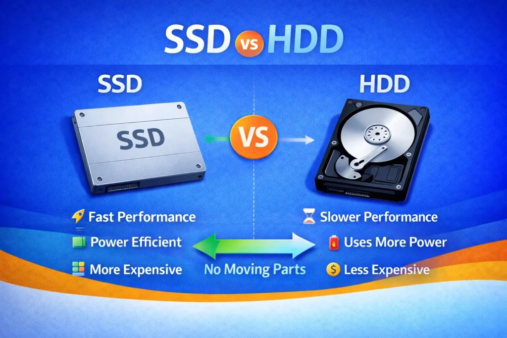 SSD vs HDD comparison table