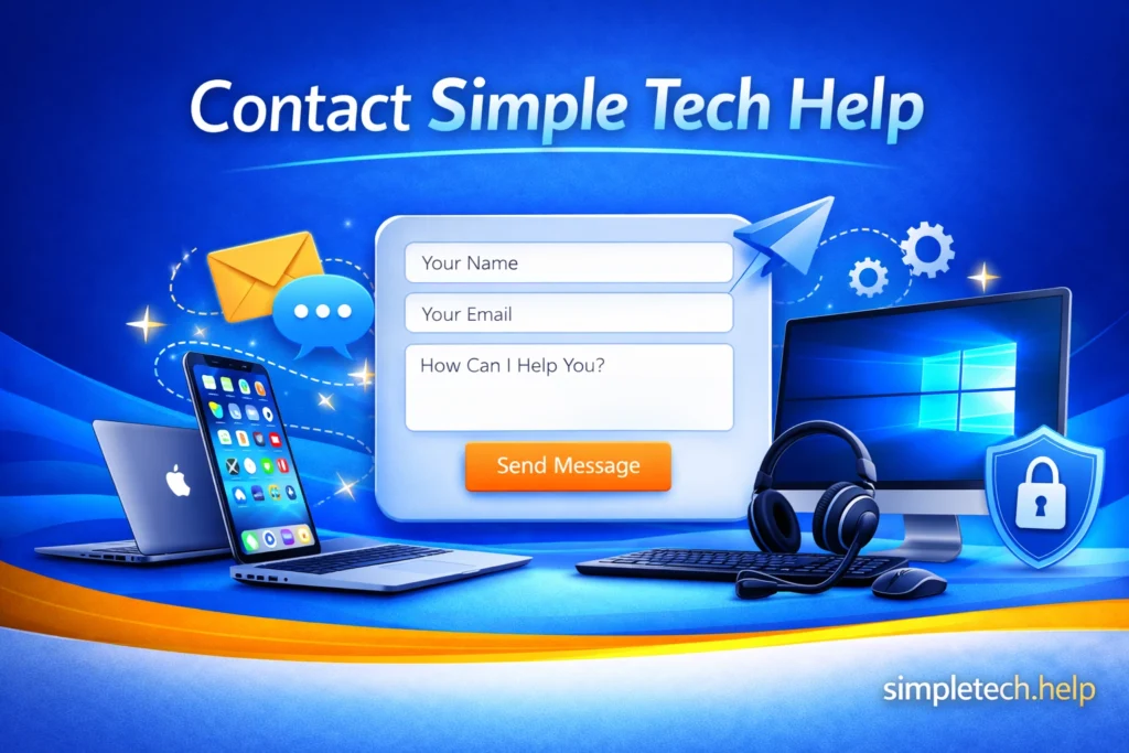 contact Simple Tech Help graphic illustration