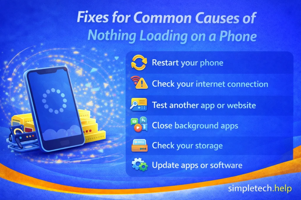 fixes common causes of phone loading nothing guide graphic illustration