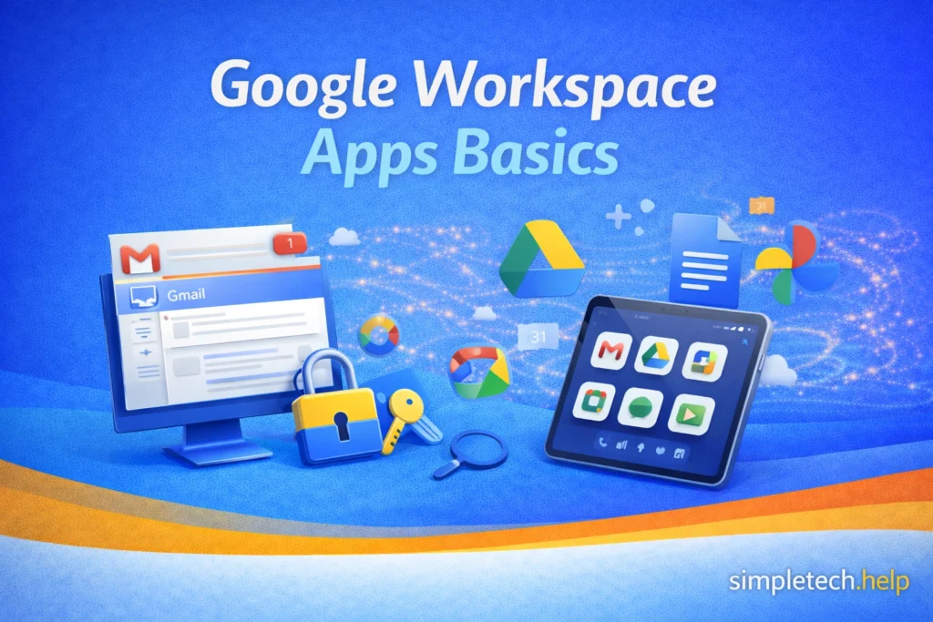 Google Workspace Apps basics guide graphic illustration