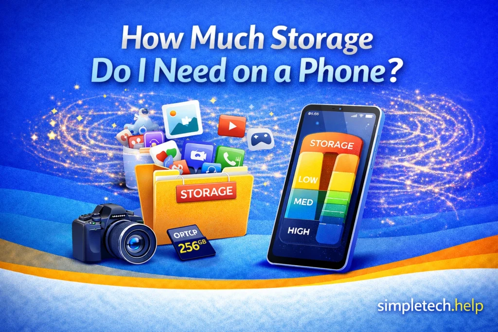 how much storage do i need on a phone guide graphic illustration