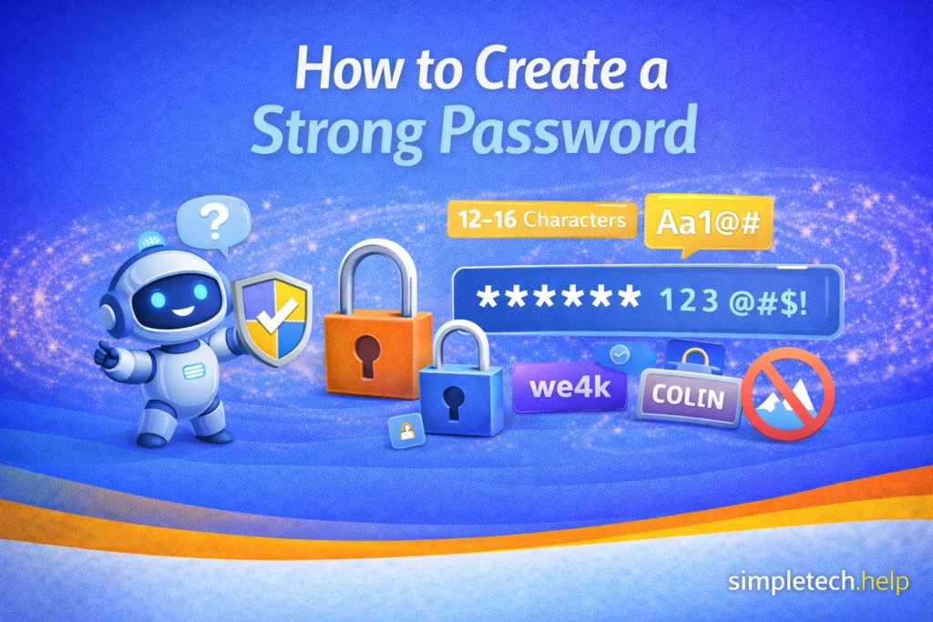 how to create a strong password guide graphic illustration