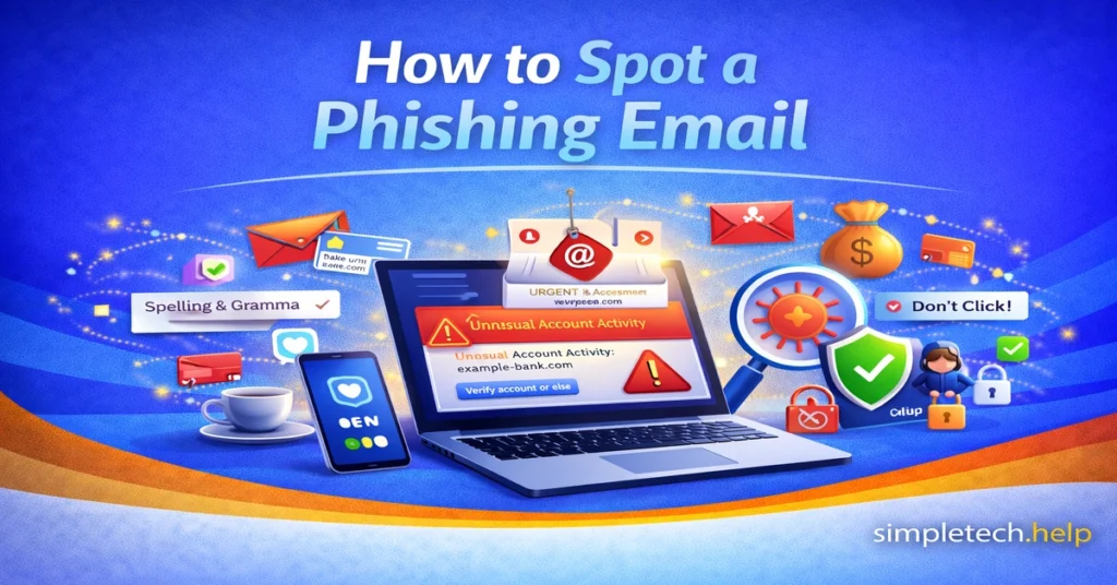 how to spot a phishing email graphic illustration