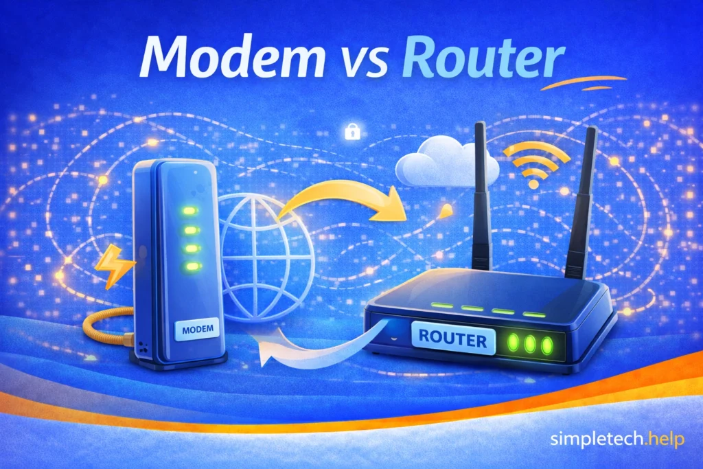 modem vs router guide graphic illustration