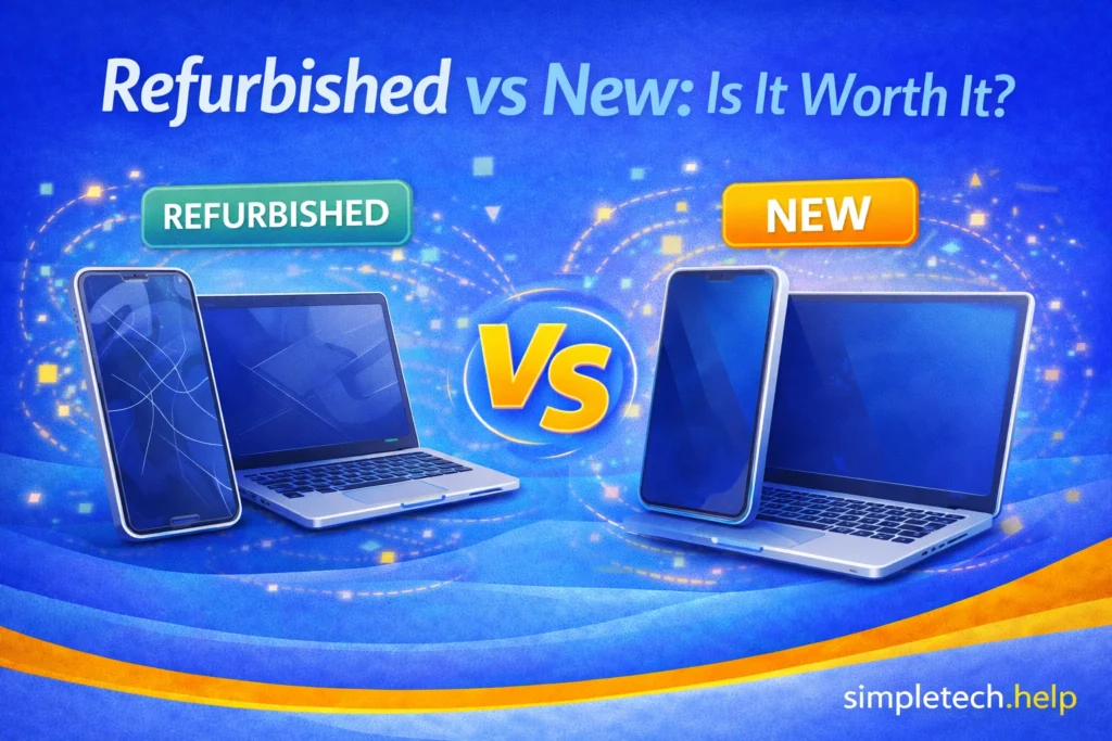 refurbished vs new guide graphic illustration