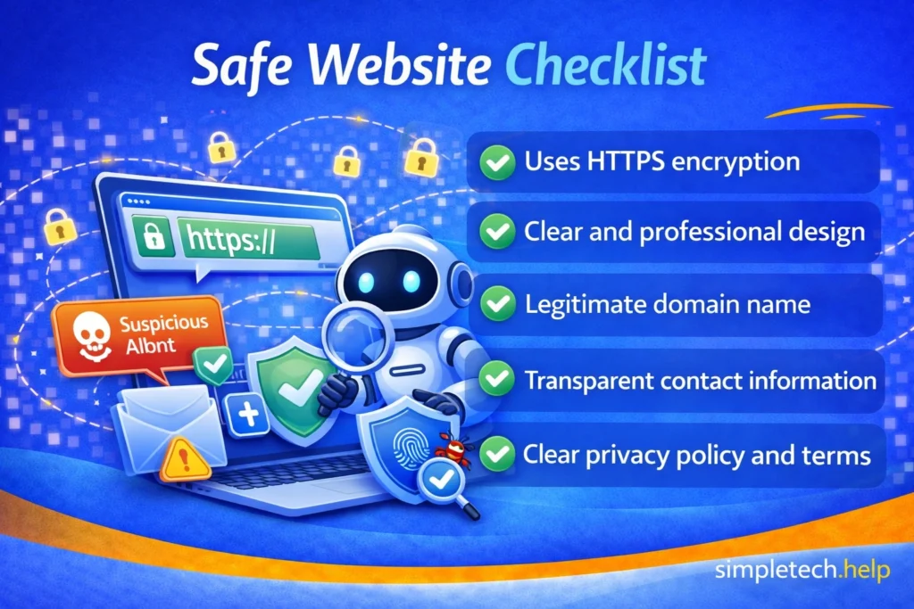 safe website checklist graphic illustration