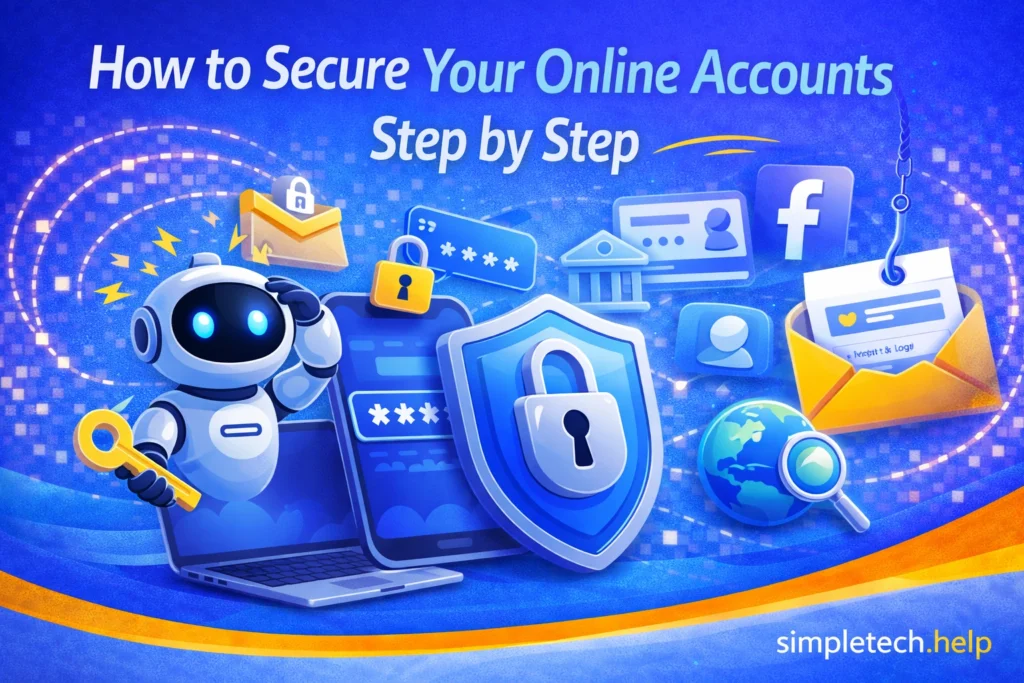 how to secure online accounts guide graphic illustration
