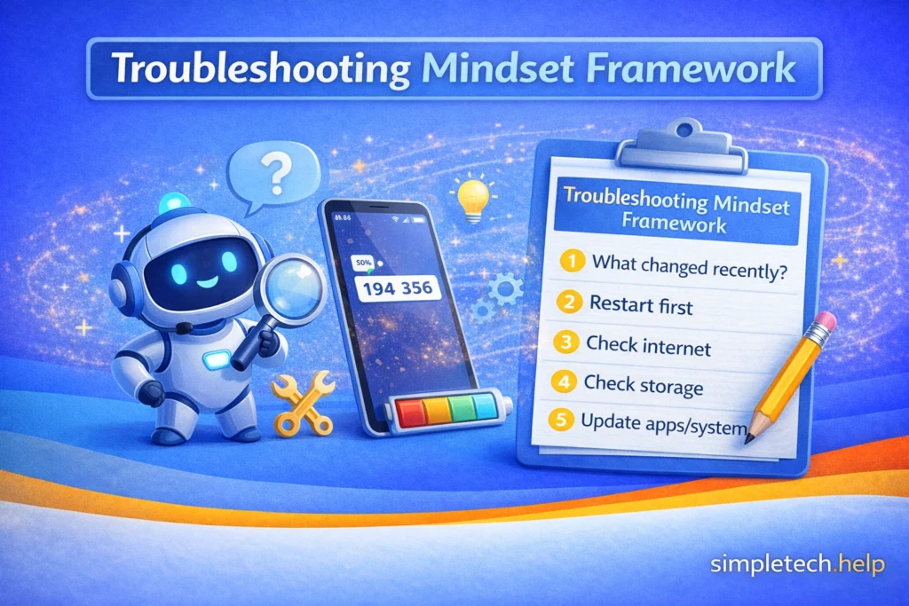 troubleshooting mindset framework guide graphic illustration