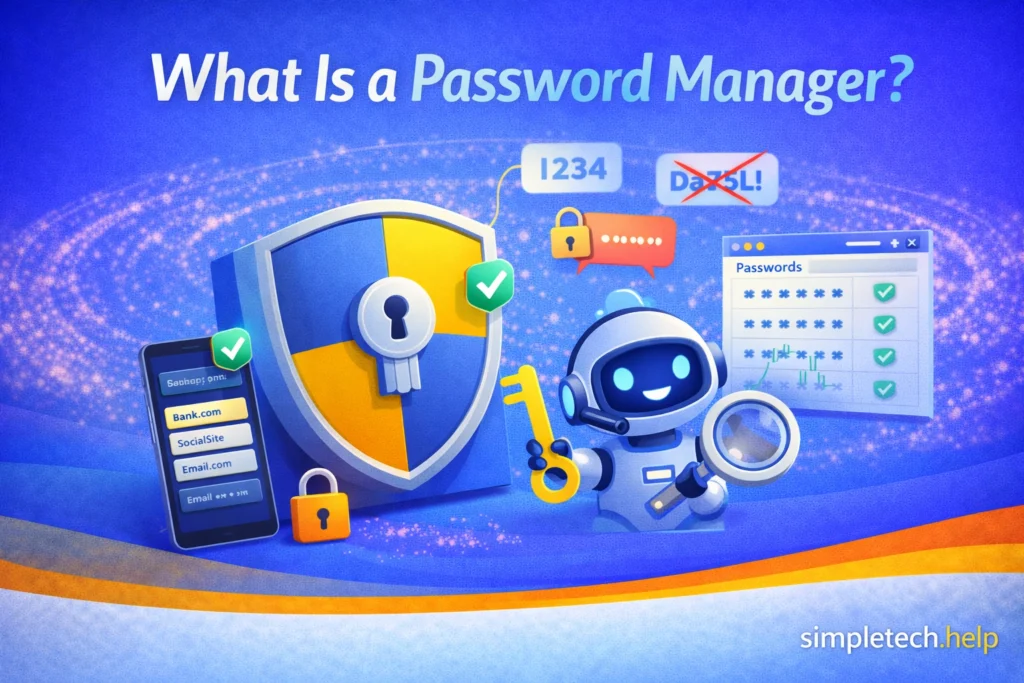 password manager overview graphic illustration