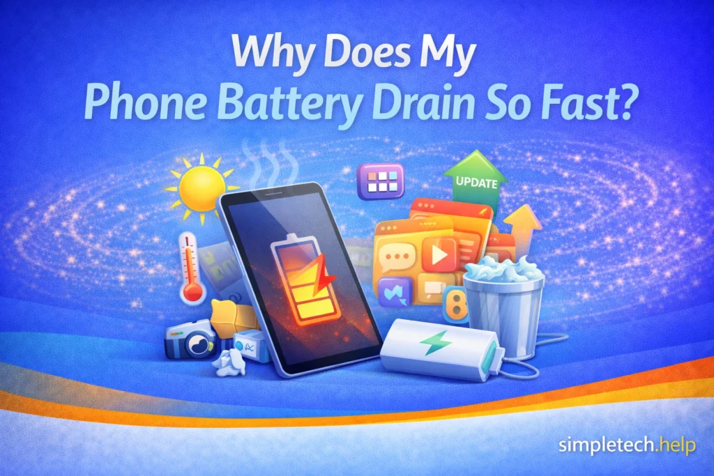 why does my phone battery drain so fast guide graphic illustration