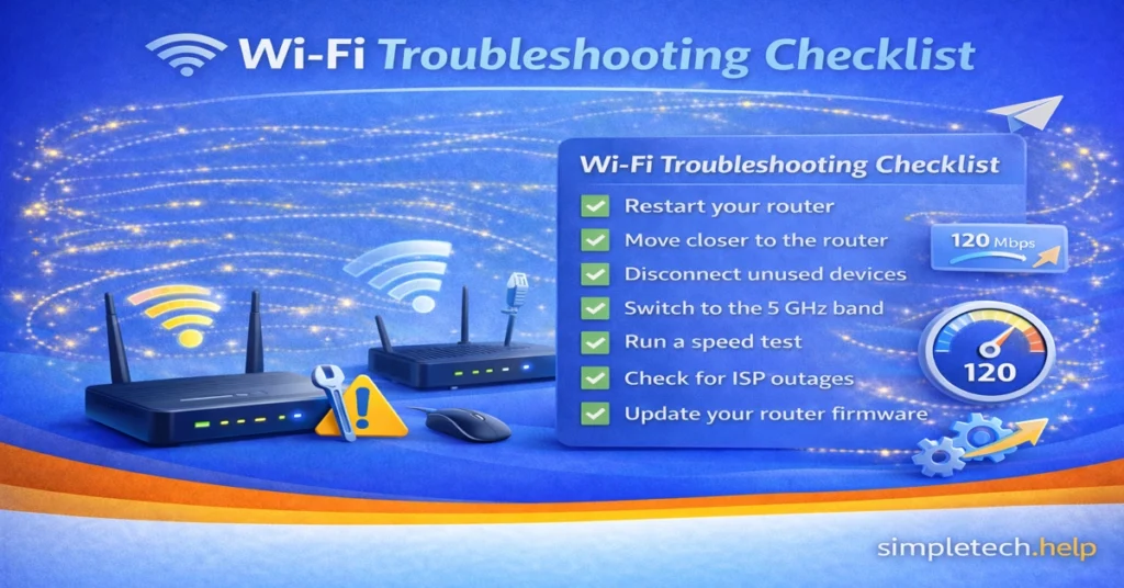 wi-fi troubleshooting checklist graphic
