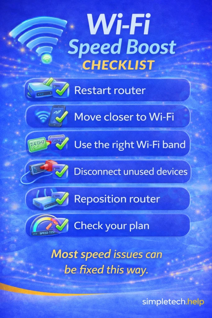 increase wifi speed checklist graphic illustration