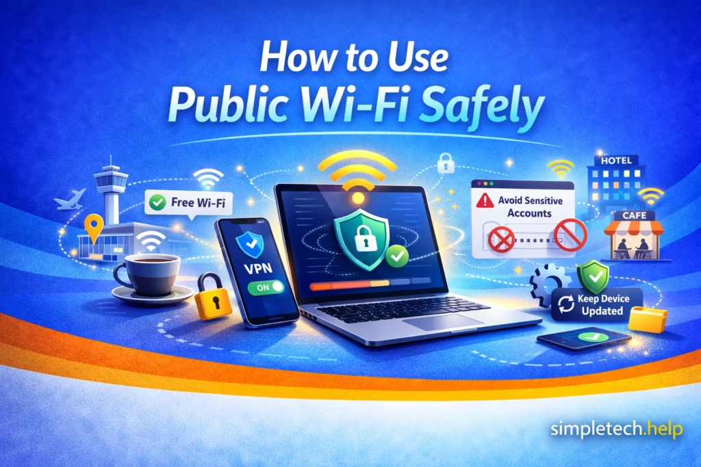 use public wi-fi safely guide graphic illustration